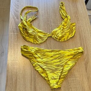 Skatie Yellow Zebra Print Bikini